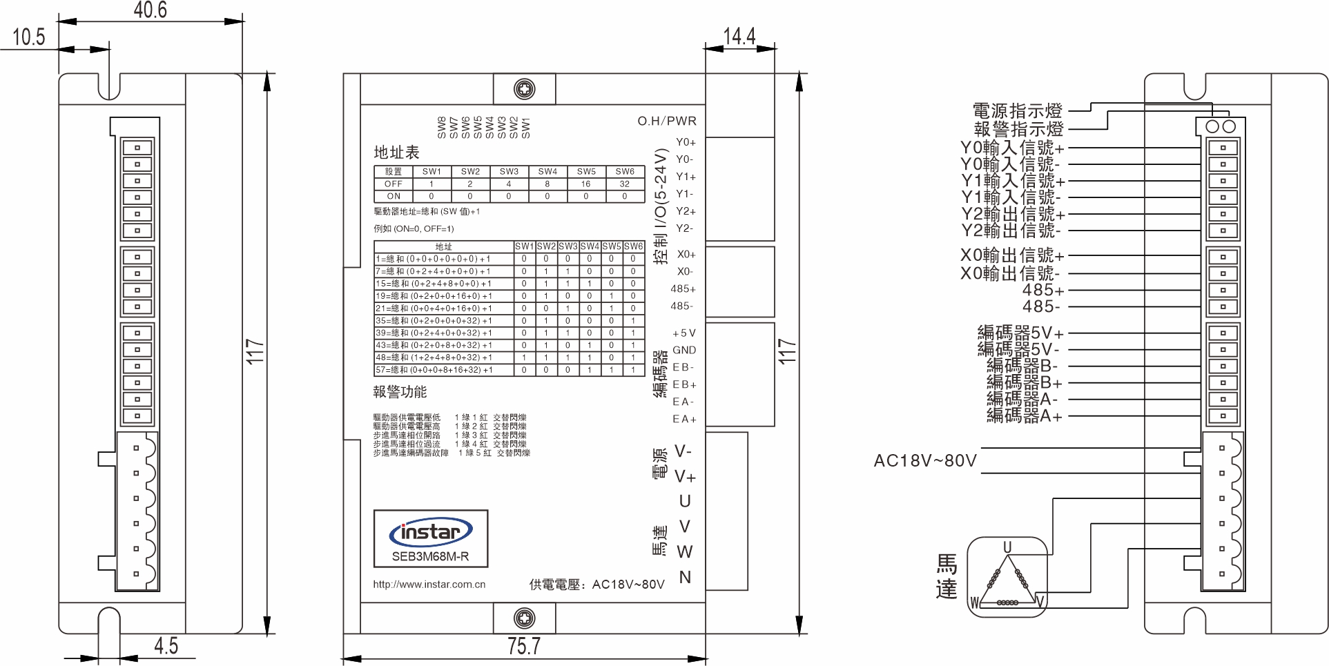 SEB3M68M-R RS485匯流排閉回路步進驅(qū)動器 SEB3M68M-R RS485匯流排閉回路步進驅(qū)動器
